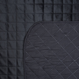 70 x 160 Quilted Velvet Bedspread Luiz5 Black