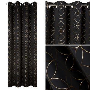 Blackout Abella Black+Gold Decorative Curtain 135 x 250