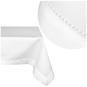 Stain Resistant Tablecloth with Net 240_White 140x350