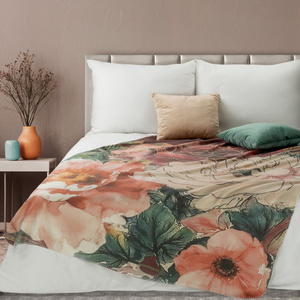 Blanket 150 x 200 Cotton Acrylic Chloe Orange+Cream