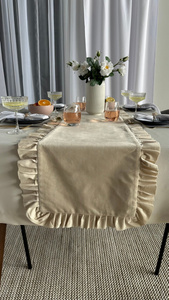 Table Runner 40 x 180 Decorative with Ruffles Ligia 02