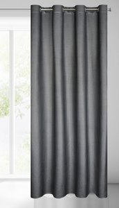 Velvet Darcy Curtain 140 x 250 Pinstripe Black