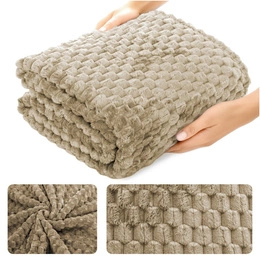 Blanket 200 x 220 Microfiber Embossed Plush Ala 3D Stripes 02