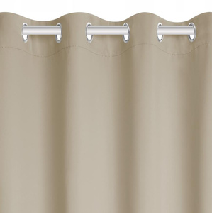 Curtain 140 x 250 Blackout Hold Beige Drawstrings