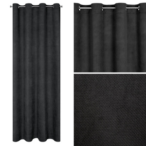 Curtain 140 x 250 Decorative Velvet Milo Black