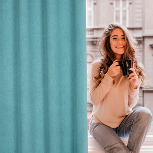 Carlo Blackout Curtain 140 x 250 Turquoise