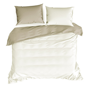 Bedding 180 x 200 3pc Satin Nova3 Cream+ Beige