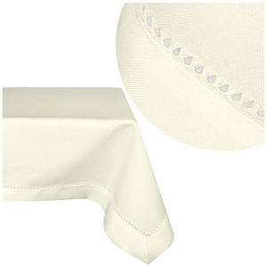 Stain Resistant Tablecloth with Moiré 240_Cream 140x240