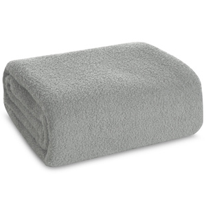 Blanket 150 x 200 Microfiber Boucle Boucle Silver