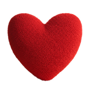 Pillow 44 x 36 Decorative Heart Boucle Red