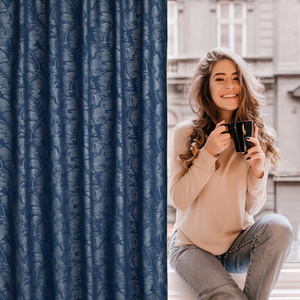 Curtain 135 x 270 Decorative Scarlet Navy Blue