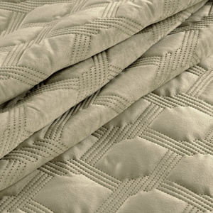 Quilted Velvet Bedspread Sofia5 200 x 220 Beige