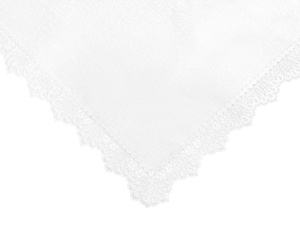 Stain-Resistant Tablecloth 120 x 120 with Lace 2100 White