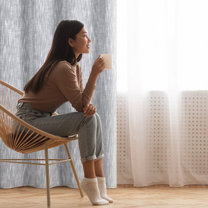 Curtain 140 x 250 Decorative Swivels Anika Steel