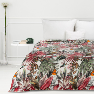 Blanket 150 x 200 Microfiber Parrot Green+Pink