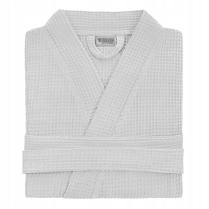 Kimono Gofer Cotton Robe Unisex XS Grey