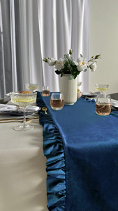 Table Runner 40 x 160 Decorative with Ruffles Ligia 09