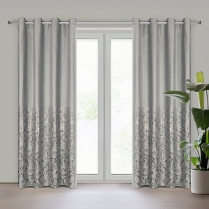 Curtain 140 x 250 Velvet Eyelets Tori Silver