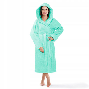 Unisex Hooded Cotton Bathrobe XS Mint