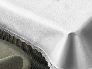 Stain-Resistant Tablecloth 120 x 120 with Lace 2100 White