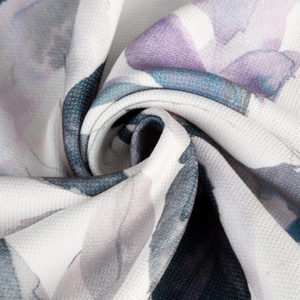 Curtain 135 x 270 Decorative Tape Lily White+Fiol