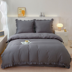 Bedding set 160 x 200 3 pcs Cotton with Ruffle Lynda 04