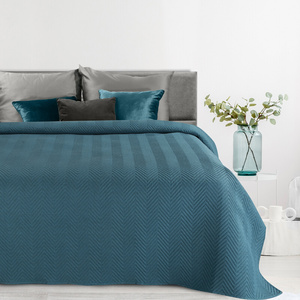 Bedspread 220 x 240 Quilted Len3 Blue