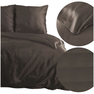 Bedding 220 x 200 3pc Satin Nova3 Brown