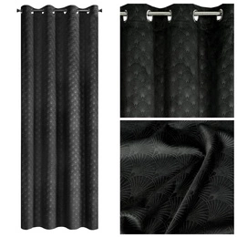 Velvet Juliet Curtain 140 x 250 Drawstring Black