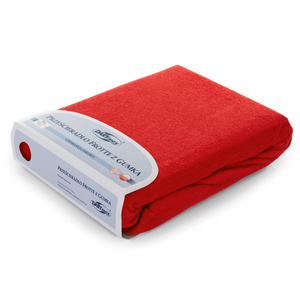 Terry sheet with elastic 016_D Red 160x200