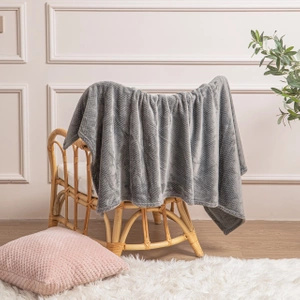 70 x 150 Plush Microfiber Willy Graphite Blanket