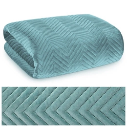 Sofia Mint Decorative Velour Bedspread 230 x 260