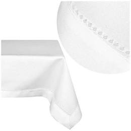 Stain Resistant Tablecloth with a Net 240_White 110x160