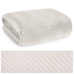 Sofia Cream Decorative Velour Bedspread 220 x 240