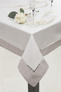 Tablecloth 145 x 260 Decorative Emma B + Silver
