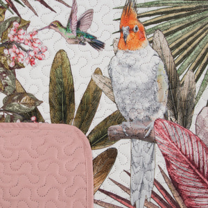 Bedspread 170 x 210 Quilted Parrot Green+Pink