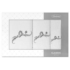 Towel Set 3pcs. Fairy 380 White+Graphite