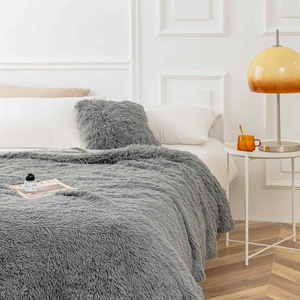 70 x 150 Italian Fur Yeti Grey Blanket