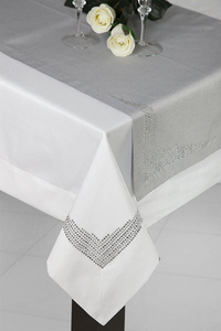 Exclusive Decorative Tablecloth Klara Steel 145 x 350