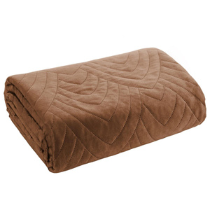 Bedspread 220 x 240 Quilted Velvet Luiz6 Brick