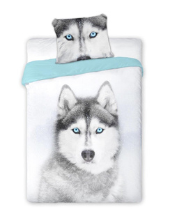 Husky White-Blue Cotton Youth Bedding 287 160x200NP 2 parts