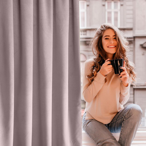 Curtain 135 x 270 Decorative Velvet Rosa Powder