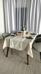 Table Runner 40 x 160 Decorative with Ruffles Ligia 01