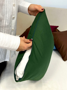 Cotton pillowcase 50 x 70 Solid Ola Bottle Green