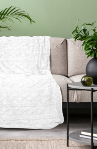 Blanket 150 x 200 Design Microfiber Braid White