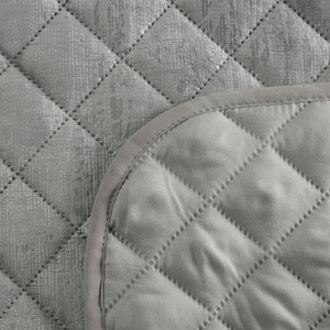 Quilted Velvet Bedspread 220 x 240 Blink3 Silver