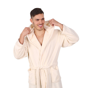 Microfiber Smooth Robe with Hood Lina 05 S