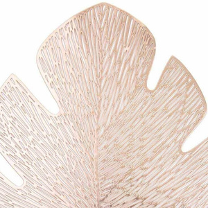 44 x 36 Decorative Monstera Rose Gold placemat