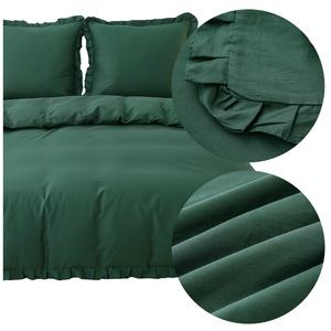 Bedding set 160 x 200 3pcs Cotton with Ruffles Lynda 02