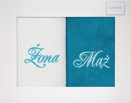 Husband Wife Towel Set 2 2 pcs. 50 x 90 White